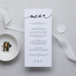 Black White Monogram, klassisk Elegant Meny<br><div class="desc">slimmad meny som matchar samlingen *om du vill ha fler pappra alternativ kan den här designen överföras till ett slimmat program *eller kontakta mig om du vill ha mer hjälp</div>