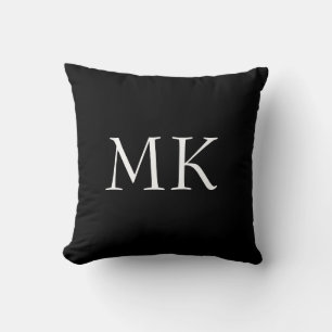 Black White Monogram Kudde