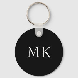 Black White Monogram Nyckelring