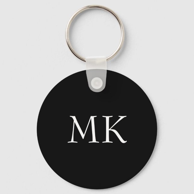 Black White Monogram Nyckelring (Framsida)