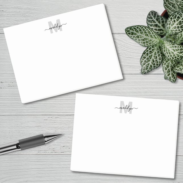 Black White Monogram Post-it Block (Black White Monogram Post-it Notes)