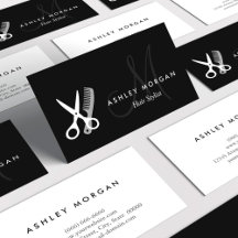 Black White Monogrammed - Hair Salon Hairstylist