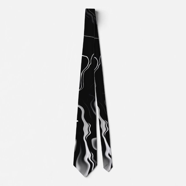 Black & White Mönster Clasy Neck Tie Slips (Framsida)
