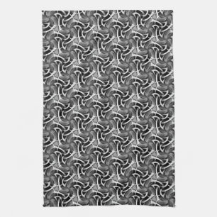 Black White Mönster: Scifi Swirl Kitchen Tea Trasa Kökshandduk
