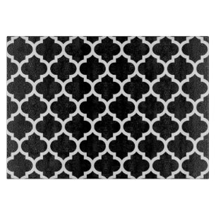 Black White Moroccan Quatrefoil Mönster #5