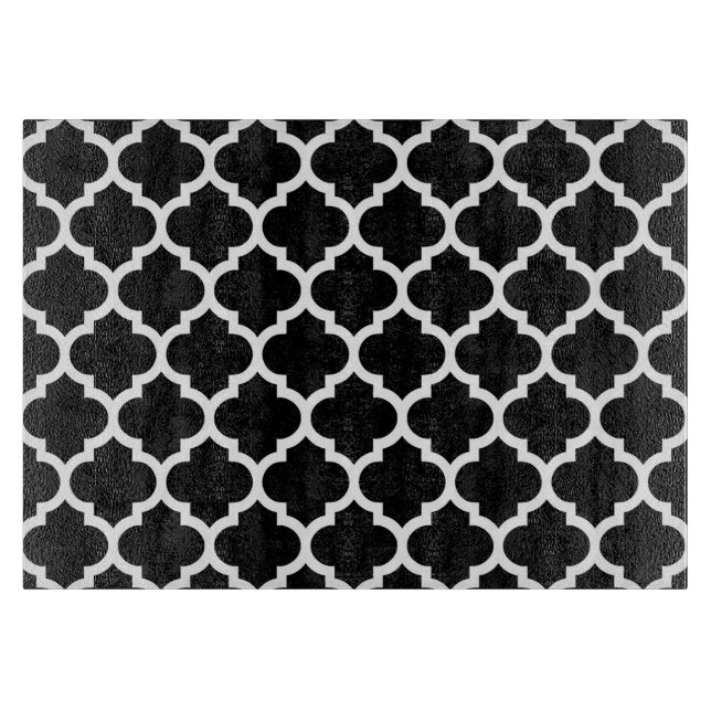 Black White Moroccan Quatrefoil Mönster #5 (Framsidan)