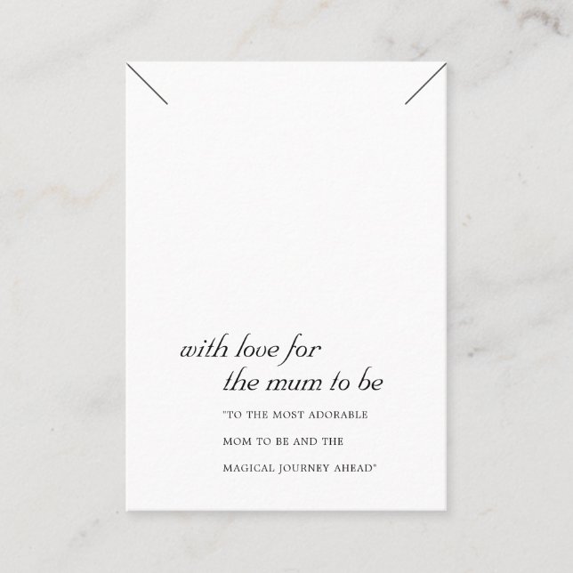 BLACK WHITE MORSA TO BE GIFT NECKLACE VISNING CARD PLACERINGSKORT (Framsida)