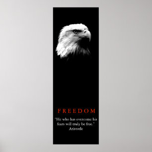 Black White Motivational FREEDOM Örn Poster