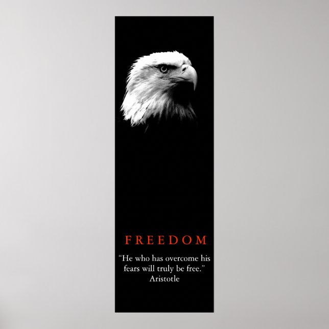 Black White Motivational FREEDOM Örn Poster (Framsidan)