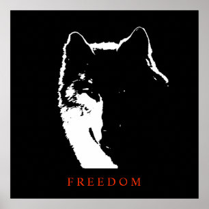 Black White Motivational Freedom Varg Poster