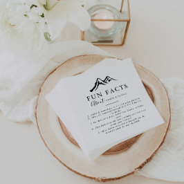 Black White Mountain Trivia Roligt Facts Bröllop Pappersservett