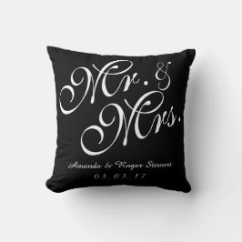 Black & White Mr och Bröllop Pillow Kudde