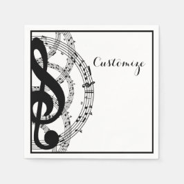 Black & White Music 2 Napkins Pappersservett