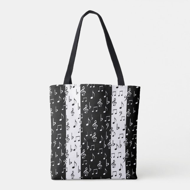 Black & White Musical Rand Bag Tygkasse (Baksida)