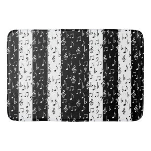 Black & White Musical Rand Bath Mat Badrumsmatta