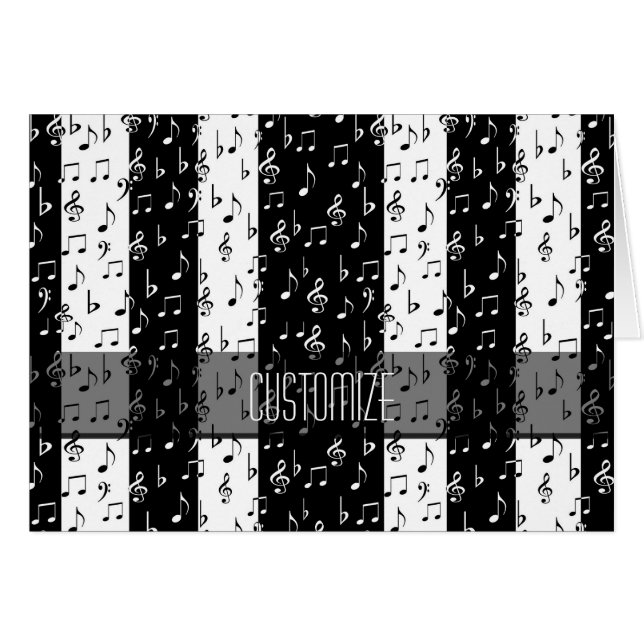 Black & White Musical Rand Card OBS Kort (Framsidan Horizontal)