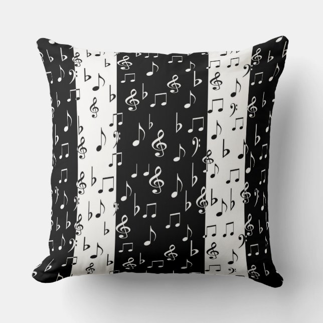 Black & White Musical Rand Kudde (Framsida)