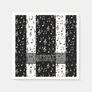 Black & White Musical Rand Pappersservett