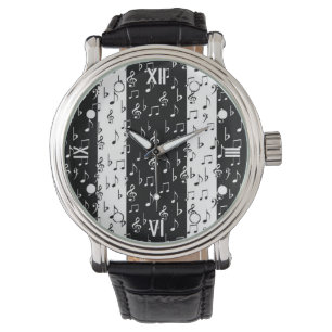 Black & White Musical Rand Wrist Watch Armbandsur