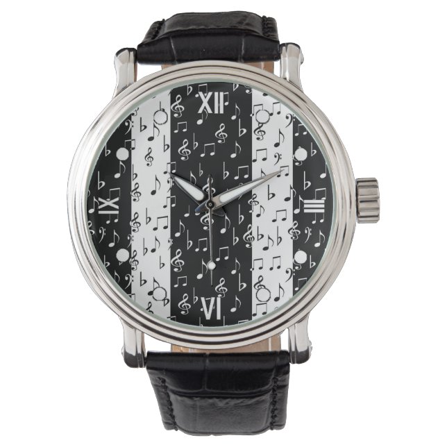 Black & White Musical Rand Wrist Watch Armbandsur (Framsida)