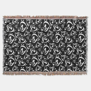 Black White Musik noter Bass Treble Clef Hearts Filt