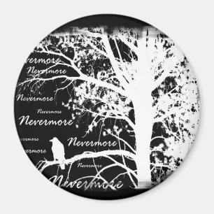 Black & White Negativ Ickmore Raven Silhouette Magnet