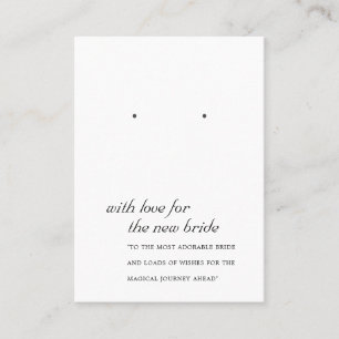 BLACK WHITE NEW BRIDE GIFT EARRING VISNING CARD PLACERINGSKORT