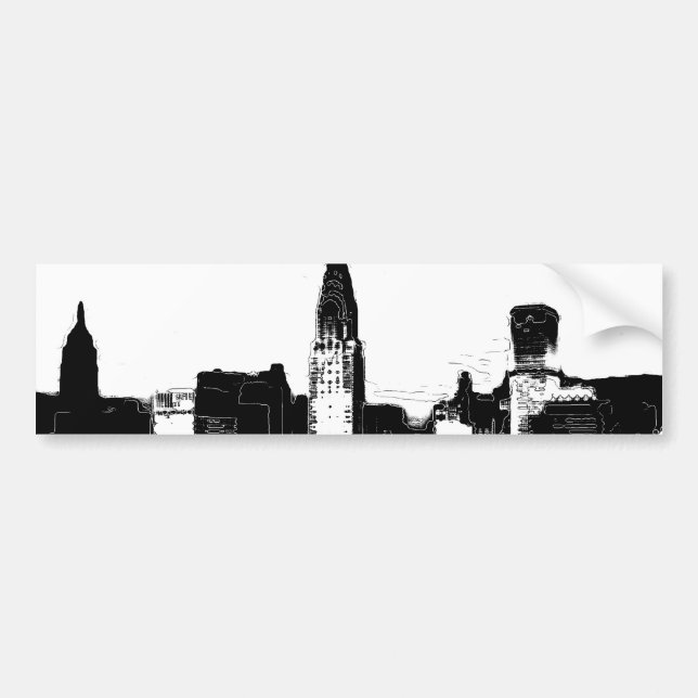 Black & White New York City Bildekal (Framsidan)