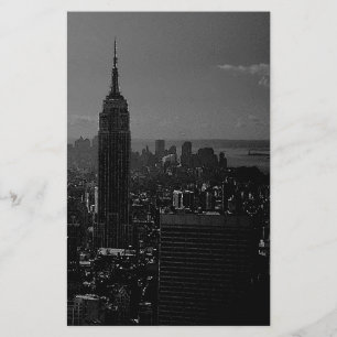 Black White New York City Brevpapper