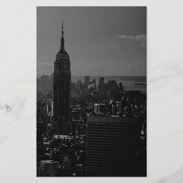 Black White New York City Brevpapper (Framsida)