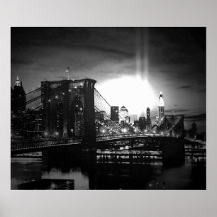 Black & White New York City Brooklyn Bridge Poster