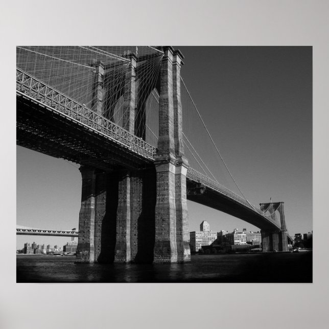 Black & White New York City Brooklyn Bridge Poster (Framsidan)