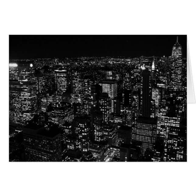 Black & White New York City Hälsningskort (Framsidan Horizontal)