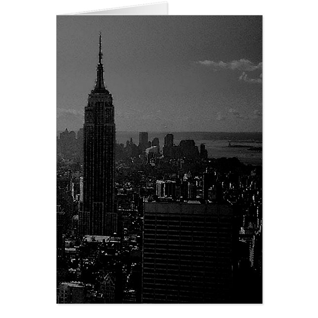 Black White New York City Hälsningskort (Framsidan)