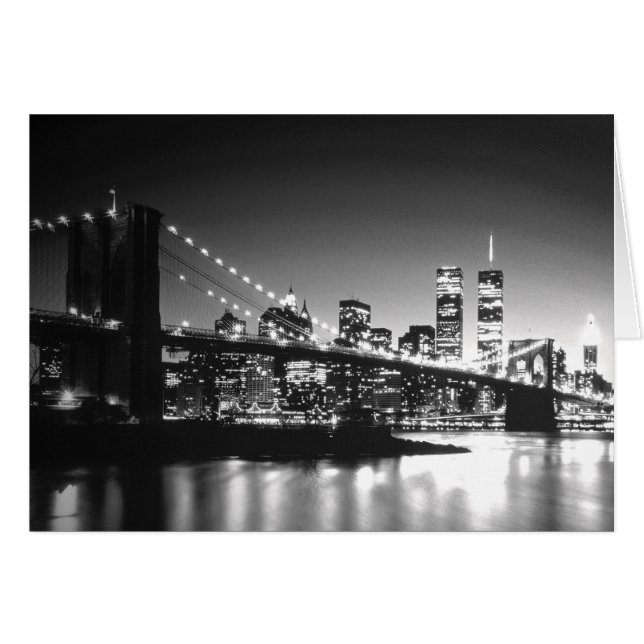 Black & White New York City Hälsningskort (Framsidan Horizontal)