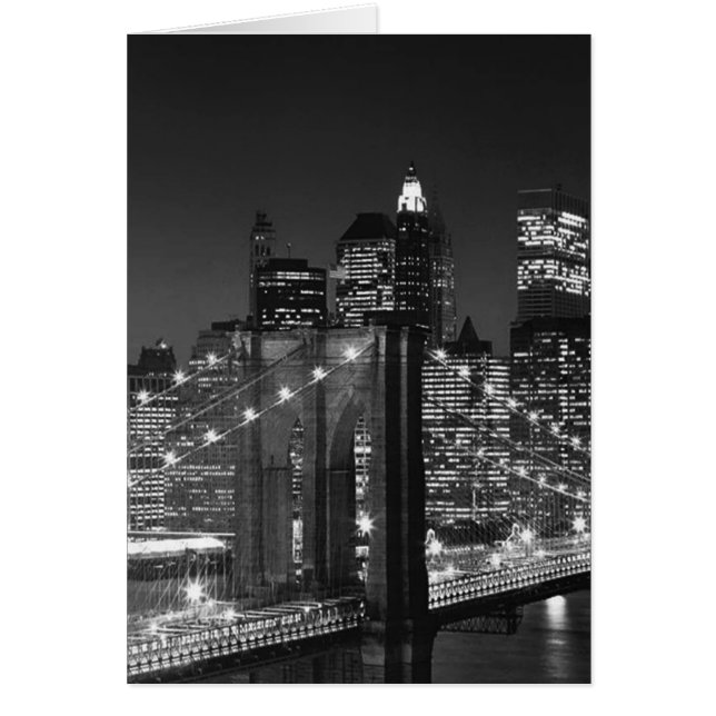 Black & White New York City Hälsningskort (Framsidan)