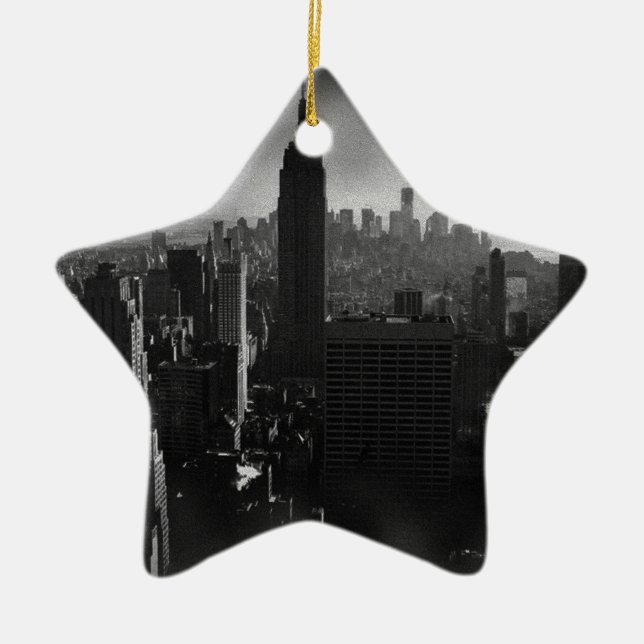 Black & White New York City Julgransprydnad Keramik (Framsidan)