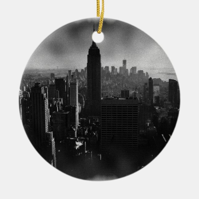 Black & White New York City Julgransprydnad Keramik (Framsidan)