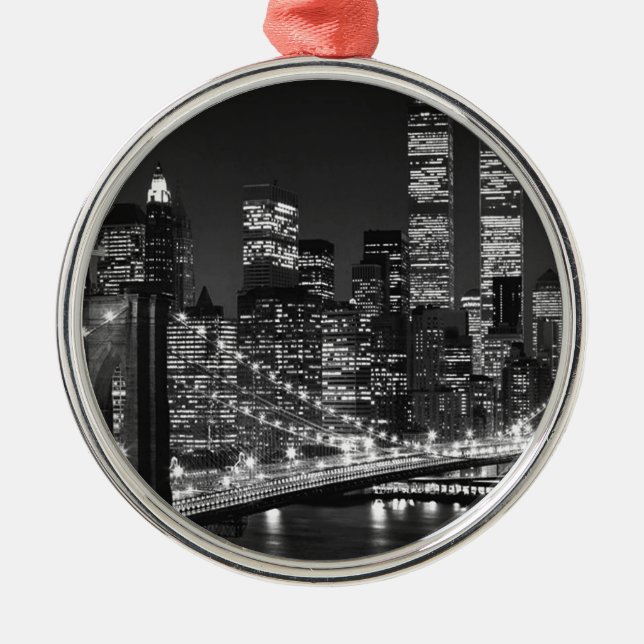 Black & White New York City Julgransprydnad Metall (Framsidan)