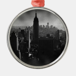 Black & White New York City Julgransprydnad Metall