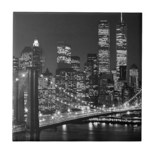 Black & White New York City Kakelplatta