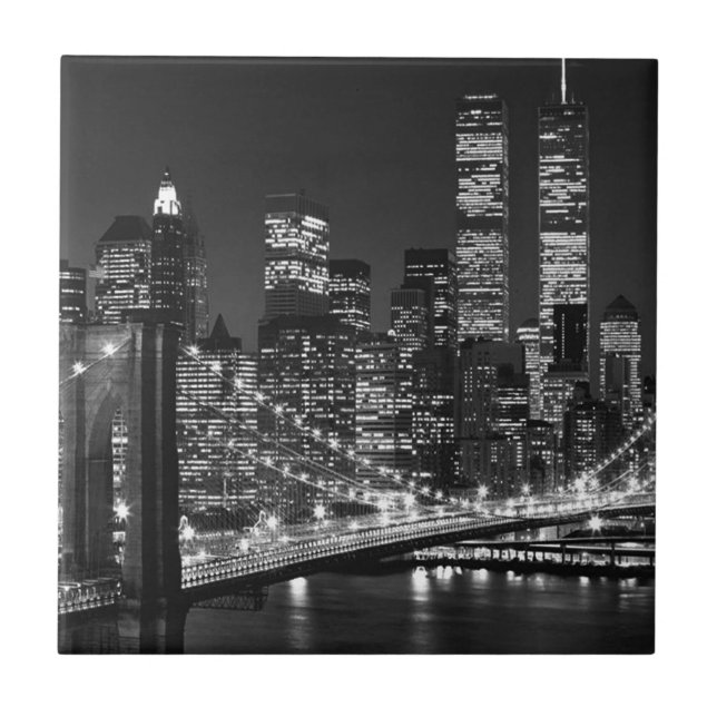 Black & White New York City Kakelplatta (Framsidan)
