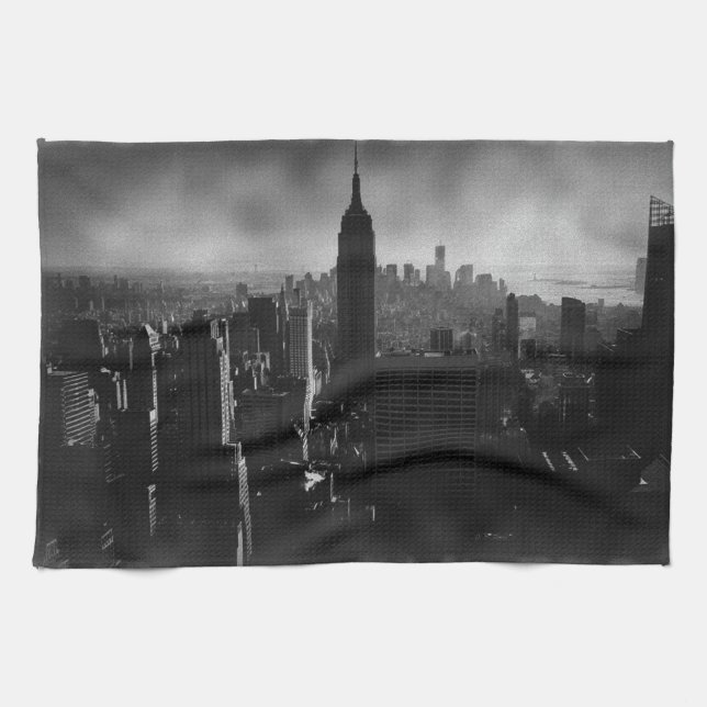 Black & White New York City Kökshandduk (Horisontell)