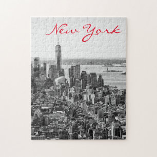 Black White New York City Manhattan Pussel