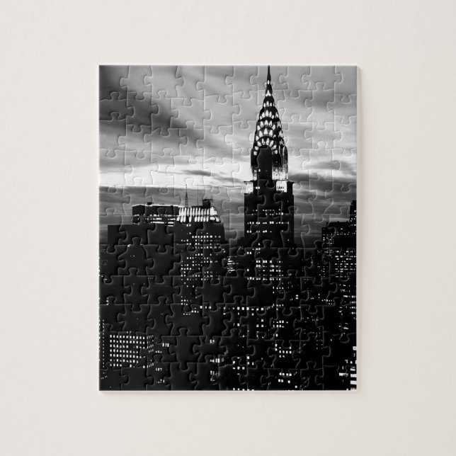 Black & White New York City Midtown Photo Art Pussel (Vertikal)