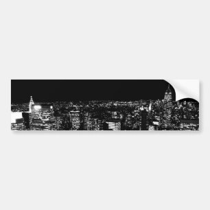Black & White New York City Night Bildekal
