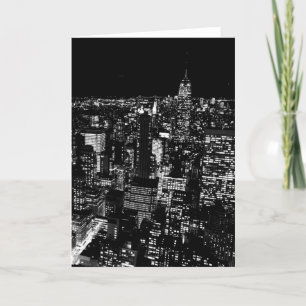 Black & White New York City Night Kort