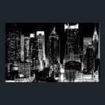Black & White New York City Night Poster<br><div class="desc">Black & White Artistic New York City Natt Digital Image - USA:s huvudstäder</div>