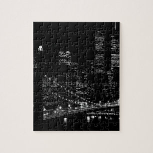 Black & White New York City Night Pussel