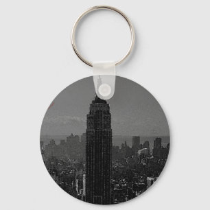 Black White New York City Nyckelring